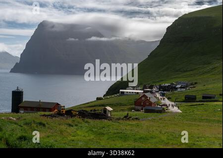 Trollanes Dorf auf Kalsoy, Färöer Inseln Stockfoto