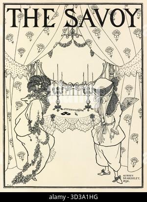 Aubrey Beardsley, Design für die Titelseite der ersten Ausgabe des Magazins Savoy, Illustration im Zeilenblock, 1896 Stockfoto