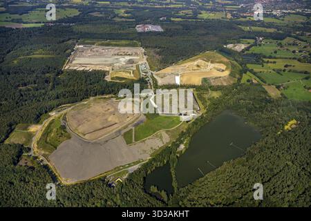 Luftaufnahme, Baustelle, Deponie Eichenallee, Firma Hermann Nottenkaemper OHG Tongrube im Gartroper Busche, Huenxe, Nordrhein-Westfalen, GE Stockfoto