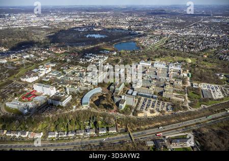 Luftaufnahme, Heinrich-Heine-Universität Düsseldorf, Düsseldorf, Rheinland, Nordrhein-Westfalen, Deutschland, DE, Europa, Vogelperspektive, Luftbild Stockfoto