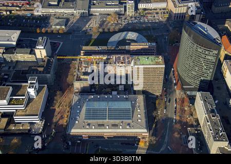 Luftaufnahme, Umbau/Renovierung des Dortmunder Hauses in ein Intercity-Hotel, Dortmund, Ruhrgebiet, Nordrhein-Westfalen, Deutschland, DE, Europa, Vögel- Stockfoto