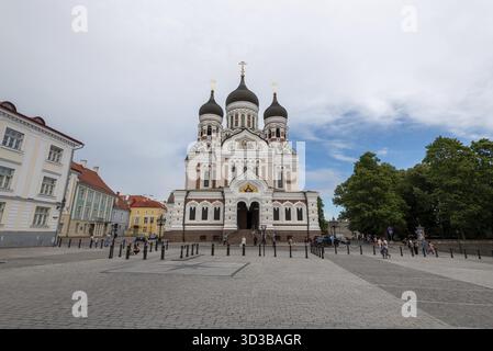 Tallinn, Estland, 20. Juli 2024: Alexander Newski orthodoxe Kathedrale in der Altstadt von Tallinn, Hauptstadt Estlands Stockfoto