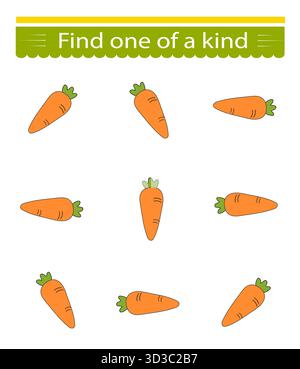 Lernspiele für Kinder. Finden Sie einen der Art. Stock Vektor