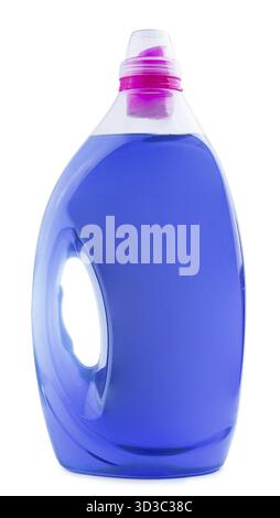 Lebensmittel, blaue Plastikflasche mit Reinigungsmittel oder Weichspüler Stockfoto