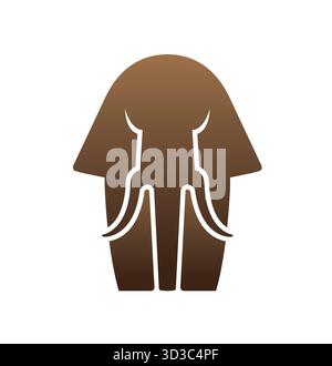 Kreative große Elefanten Silhouette Logo Vektor Design Minimal Shape Illustration Stock Vektor