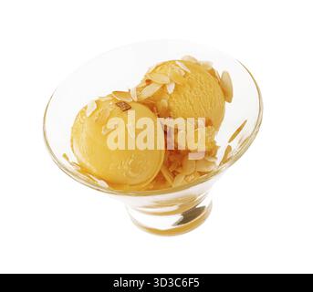 Essen, Vanilleeis in einer Glasschale Stockfoto