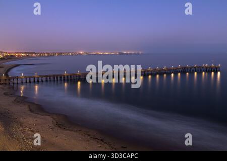 Ventura, Kalifornien, USA Pier bei Nacht Stockfoto