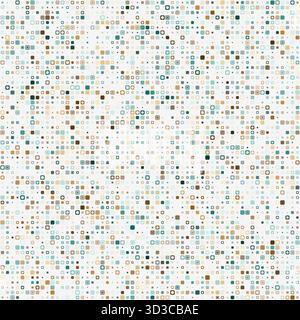 Nahtloses geometrisches Muster. Verschiedene gestaltete abgerundete Quadrate in mehreren Farben. Neutrales Grau, gedämpftes Grün, blassblaubraun. Stock Vektor