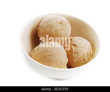 Essen, Plain Vanilleeis ohne Belag Stockfoto