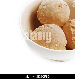Essen, Plain Vanilleeis ohne Belag Stockfoto
