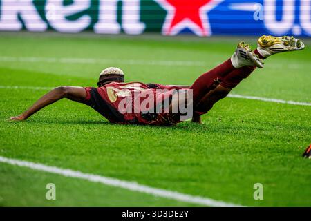 Amsterdam, Niederlande. November 2025. AMSTERDAM, NIEDERLANDE - 5. NOVEMBER: Victor Osimhen von Galatasaray AS feiert das Tor beim Spiel der UEFA Champions League 2025/26 Phase MD4 zwischen Ajax und Galatasaray in der Johan Cruijff Arena am 5. November 2025 in Amsterdam. (Foto: Broer van den Boom/Orange Pictures) Credit: Orange Pics BV/Alamy Live News Stockfoto