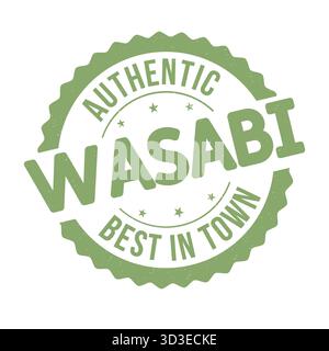 Wasabi Grunge Gummistempel auf weißem Hintergrund, Vektor-Illustration Stock Vektor