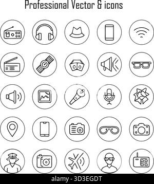 Professionelle Symbole – Symbole Für Unternehmen, Büro, Karriere Und Unternehmen Stock Vektor