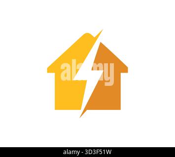 House Power Energy Logo Thunder Vector Symbol Design Stock Vektor