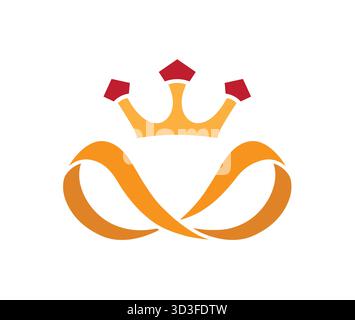 Luxuriöses Infinity Crown Logo Golden Endless Loop Vector Design Inspiration Stock Vektor