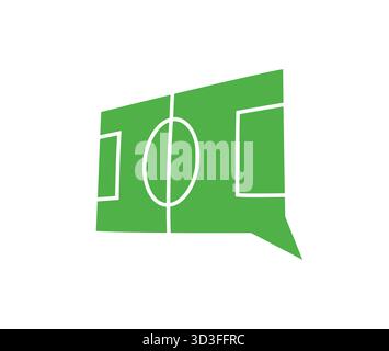 Bulb Chat Im Fußball-Feld-Logo-Vektor-Symbol-Design Stock Vektor