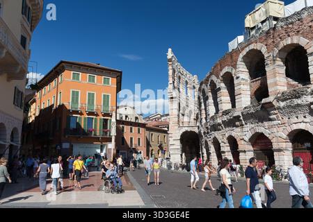 Verona Arena ein römisches Amphitheater im historischen Zentrum von Verona, Italien Stockfoto