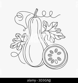 Gepanzerter Krieger-Kürbis bereit für den Kampf, mit Schild und Schwert. Stock Vektor