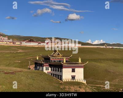 Nonnenkloster Anigongma, Dorf Gerima, Tagong (Lhagang), Autonome tibetische Präfektur Garzê, Sichuan, China Stockfoto