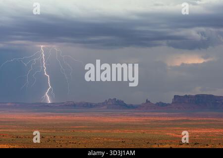 Monument Valley Lightning Storm Stockfoto