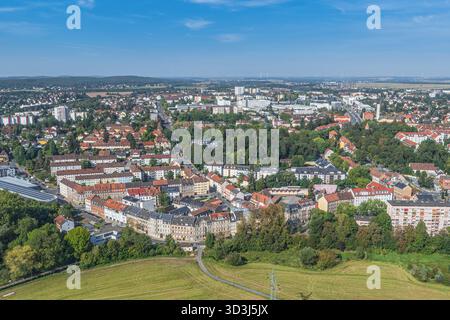 Die mittelfränkische Stadt Fürth von oben, Blick auf die Bezirke rund um das Rednitztal Stockfoto
