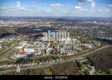 Luftaufnahme, Heinrich-Heine-Universität Düsseldorf, Düsseldorf, Rheinland, Nordrhein-Westfalen, Deutschland, DE, Europa, Vogelperspektive, Luftbild Stockfoto