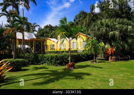 Romney Manor, ein Gebäude auf dem Wingfield Estate von Saint Kitts Island, das früher eine Zuckerplantage in der Karibik war Stockfoto