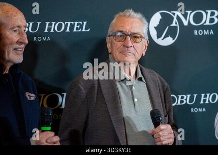 Roma, Italien. November 2025. Sakè Zeremonie all'inaugurazione del Nobu Hotel su Via Veneto, Robert de Niro, Meir Teper, - Giovedì 6, Novembre, 2025. Nachrichten (Foto: Valentina Stefanelli/Lapresse) Zeremonie Sakè bei der Einweihung des Nobu Hotels in der Via Veneto, Robert de Niro, Meir Teper, - Donnerstag, 6. November, 2025. News (Foto: Valentina Stefanelli/Lapresse) Credit: LaPresse/Alamy Live News Stockfoto