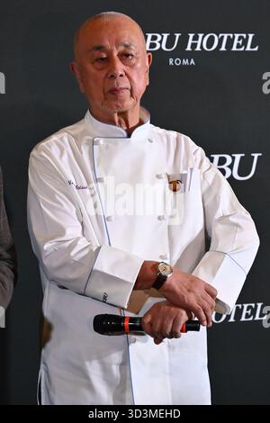 Nobu Matsuhisa nahm am 6. November 2025 an der Eröffnung des Nobu Hotels im Nobu Hotel Rome in Rom Teil Stockfoto