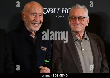 Meir Teper und Robert de Niro nehmen am 6. November 2025 in Rom, Italien, an der Eröffnung des Nobu Hotels im Nobu Hotel Rome Teil Stockfoto