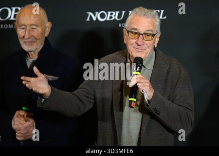 Rom, Italien. November 2025. Schauspieler Robert de Niro nimmt an der Eröffnung des Nobu Hotels in der Via Veneto in Rom (Italien) am 6. November 2025 Teil. Quelle: Insidefoto/Alamy Live News Stockfoto
