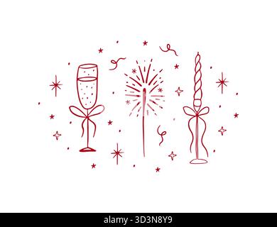 Handgezeichnete Weihnachtsgrußkarte Stock Vektor