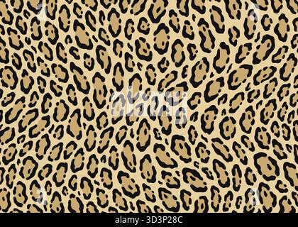 Leopardenmuster. Tierdruck Vektor-Illustration Hintergrund. Wildtierfell Haut Design Illustration für Web, Wohnkultur, Mode, Oberfläche, Stock Vektor
