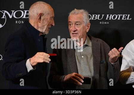 Rom, Italien. November 2025. Meir Teper und Robert de Niro nehmen am 6. November 2025 an der Eröffnung des Nobu Hotels im Nobu Hotel Rome in Rom teil. (Foto: Domenico Cippitelli/NurPhoto) Credit: NurPhoto SRL/Alamy Live News Stockfoto
