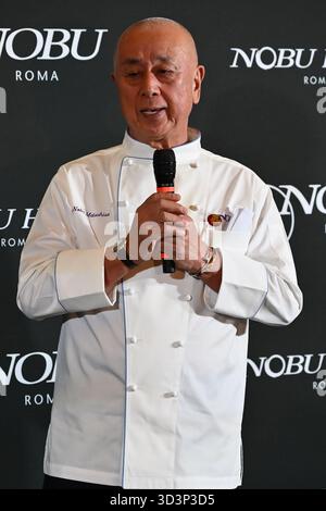 Nobu Matsuhisa nahm am 6. November 2025 an der Eröffnung des Nobu Hotels im Nobu Hotel Rome in Rom Teil Stockfoto