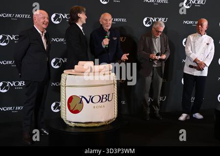 Neuigkeiten - Eröffnung des Nobu Hotels in Rom Nobu's drei Gründer: Meir Teper, Robert de Niro und Chefkoch Nobu Matsuhisa nehmen am 6. November 2025 in Rom, Italien, am Nobu Hotel Italy Teil Copyright: XDomenicoxCippitellix/xLiveMediax LPN 2126152 Stockfoto