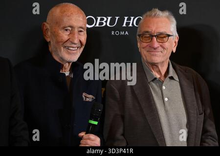 Meir Teper und Robert de Niro nehmen am 6. November 2025 in Rom, Italien, an der Eröffnung des Nobu Hotels im Nobu Hotel Rome Teil Stockfoto