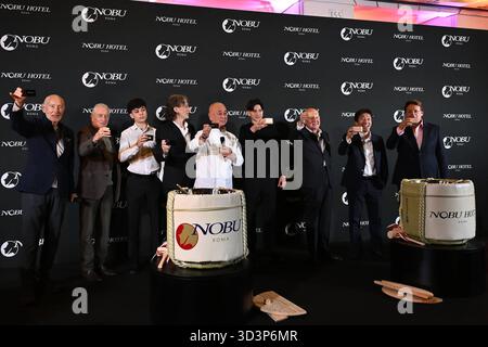 Neuigkeiten - Eröffnung des Nobu Hotels in Rom Nobu's drei Gründer: Meir Teper, Robert de Niro und Chefkoch Nobu Matsuhisa nehmen am 6. November 2025 in Rom, Italien, am Nobu Hotel Italy Teil Copyright: XDomenicoxCippitellix/xLiveMediax LPN 2126192 Stockfoto