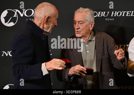 News - Eröffnung des Nobu Hotels in Rom Meir Teper und Robert de Niro nehmen am 6. November 2025 an der Eröffnung des Nobu Hotels im Nobu Hotel Rome in Rom, Italien, Rom Nobu Hotel Italien Teil Copyright: XDomenicoxCippitellix/xLiveMediax LPN 2126207 Stockfoto