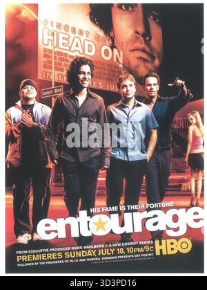 2004 Entourage HBO Serie Ad-feat. Adrian Grenier, Kevin Connolly, Kevin Dillon, Jerry Ferrara Stockfoto