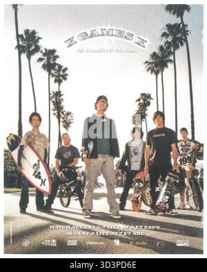 2004 X Games X Event, 10-jähriges Jubiläum X Games Event in Los Angeles TV Live-Sendung Promo ESPN, ABC feat.Bob Burnquist Stockfoto