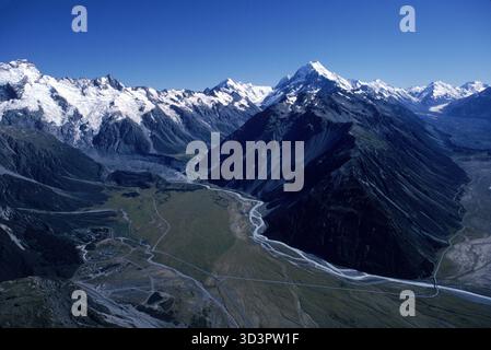 Luftaufnahme von Mount Cook. Stockfoto