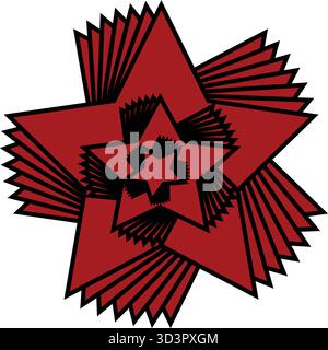 Minimales Spiralstern-Symbol – Clean Black Line Vector Swirl Star mit glatten geometrischen Kurven für moderne UI/UX, Branding, Logos, abstrakte Kunst und Grafik Stock Vektor