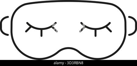 Symbol Für Schlafmaske Mit Geschlossenen Augen. Erholsamer Schlaf, Entspannung Und Nächtliche Komfort-Outline-Symbol. Schlafhilfe Und Reisezubehör. Bearbeitbar Stock Vektor