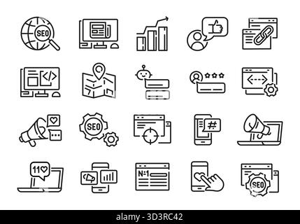 SEO-Marketing-Symbole festgelegt Stock Vektor