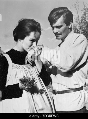 Die Schauspieler Geraldine Chaplin und Omar Sharif im Film Doctor Shiwago, USA 1965 Stockfoto