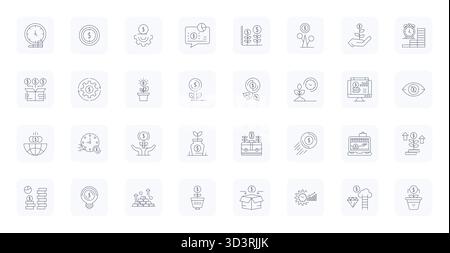 Raffiniertes Paket mit 32 dünnen Konturvektorsymbolen für eine hohe Investitionsrendite, entwickelt mit hochauflösender Pixelausrichtung für professionelle Zwecke Stock Vektor