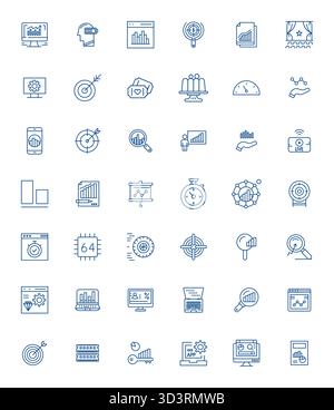 Umfassendes Paket mit 42 Vektorsymbolen im Bold Line-Design für hohe Leistung in gestochen scharfer Qualität mit 256 x 256 Pixeln optimiert. Stock Vektor