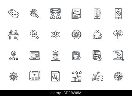 Raffiniertes Paket mit 24 Vektorsymbolen für die Überprüfung, optimiert mit Retina Ready Detail Enhanced Quality für elegante und funktionale Designs Stock Vektor