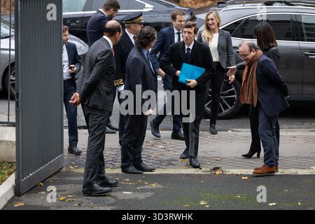 Paris, Frankreich. November 2025. Der französische Bildungsminister Edouard Geffray besuchte am 7. November 2025 die Gustave Ferrie Berufsschule (Lycee Professionnel pro) im 10. Pariser Arrondissement. Foto: Alexis Jumeau/ABACAPRESS.COM Credit: Abaca Press/Alamy Live News Stockfoto